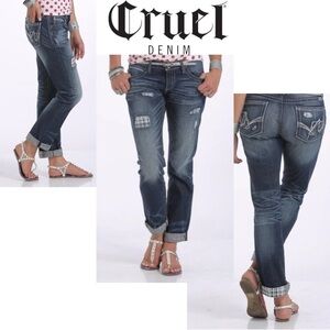 Cruel Denim Rhyon Women’s Western Jeans with Plaid Patches and Distressing
